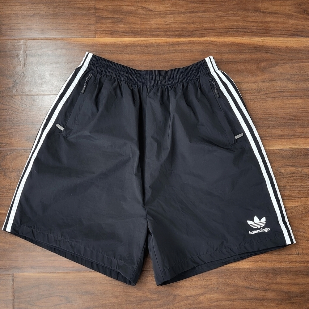 Balenciaga / Adidas - Black Track Shorts – Size XL – New – Zipper Pockets